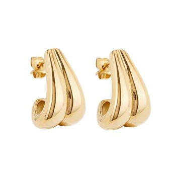 Retro 18ct Gold Plated Waterfall Hoops, 2 of 6