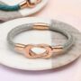 Personalised Rose Gold Plated Leather Bracelet, thumbnail 3 of 7