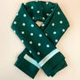 Dark Green Polka Dot Silky Scarf, thumbnail 1 of 4