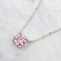 Pink Tourmaline Moissanite Crystal Silver Necklace, thumbnail 1 of 5