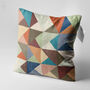 Multicoloured Abstract Geometric Block Print Cushion Cover, thumbnail 6 of 12