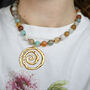 Chunky Gemstone Bead Necklace And Spiral Pendant Necklace, thumbnail 2 of 5