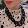 Statement Necklace – Chunky Matte Black Chain Links, thumbnail 1 of 4