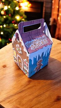 Gingerbread Man Socks In Handcrafted Gingerbread House, 7 of 8