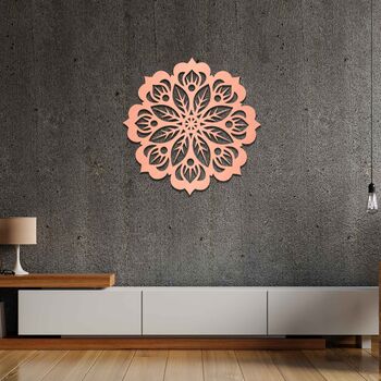 Round Wooden Mandala Modern Flower Wall Art Decor, 6 of 10