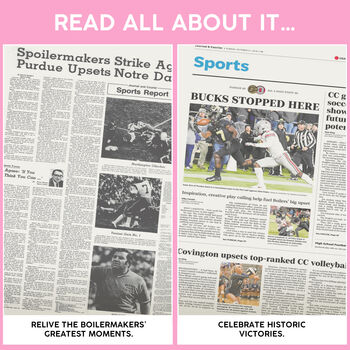 Purdue Boilermakers College Football Personalised Newspaper History Book, 7 of 9