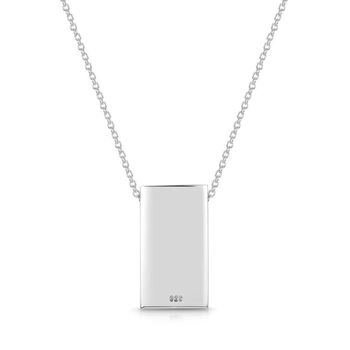 Personalised Sterling Silver Oblong Necklace, 4 of 5