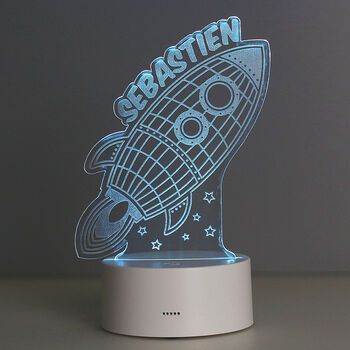 Personalised Space Rocket LED Colour Changing, 5 of 5