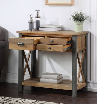 Harringay Reclaimed Wood Small Console Table, 2 of 5
