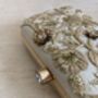 Cream Gold Embroidered Rectangular Clutch Bag, thumbnail 8 of 10