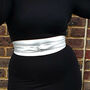 White 100% Leather Obi Belt One Size Fits All, thumbnail 3 of 6