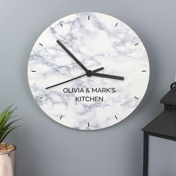 Personalised Marble Effect Clock, 2 of 4