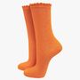 Women's Glitter Socks Tangerine Orange, thumbnail 3 of 4