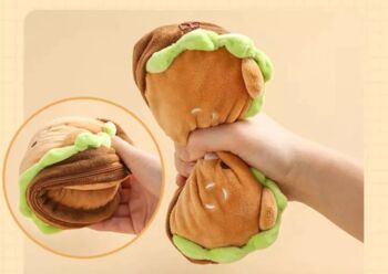Cute Dog And Bear Burger Plush Pencil Cases, 6 of 7
