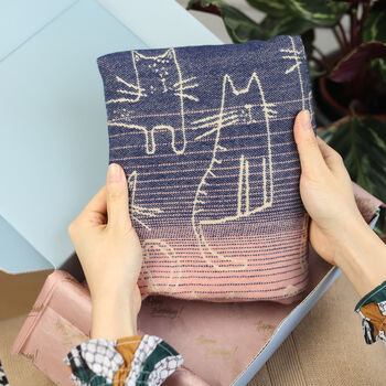 Gradients Cats Jacquard Scarf, 6 of 8