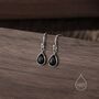 Genuine Black Onyx Droplet Drop Hook Earrings, thumbnail 6 of 9