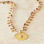 Tourmaline Beaded Gold Plated Silver Pendant Necklace, thumbnail 1 of 7