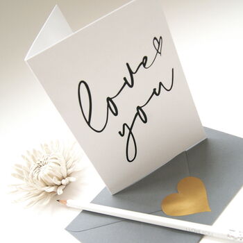 Love You Modern Script Valentines Card, 2 of 5