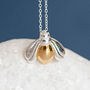 Tiny Bee Necklace In 18ct Gold Plated Sterling Silver, thumbnail 1 of 11