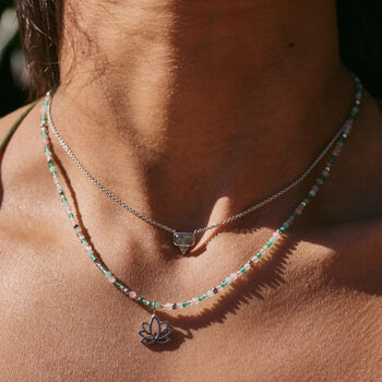 Pastel Semi Precious Bead And Sterling Silver Necklace, 2 of 2