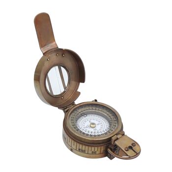 Custom Bronze British Army Style Prismatic Marching Compass In A Wood Box, 6 of 12