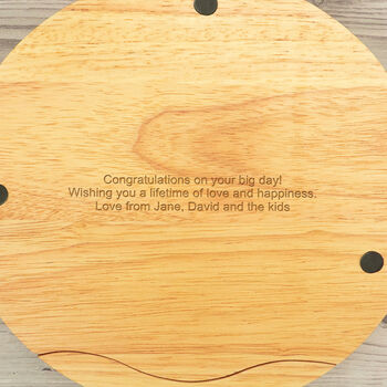 Personalised Wedding Cheese Board Set 'Heart And Arrow', 6 of 8