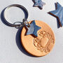 Cancer Birthday Star Sign Leather Keyring, thumbnail 3 of 6