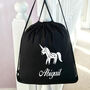 Personalised Unicorn Child's Pe Kit Bag, thumbnail 5 of 6
