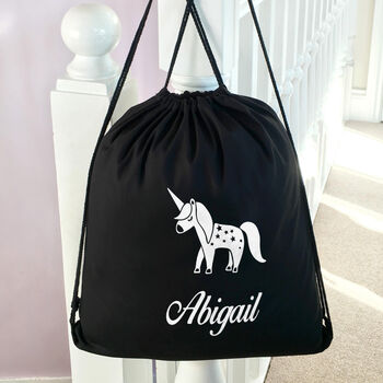 Personalised Unicorn Child's Pe Kit Bag, 5 of 6