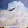 Birthday Card Girls And Space Ship Flying Saucer, thumbnail 4 of 5