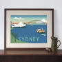 Sydney Harbour Retro Art Print, thumbnail 2 of 4