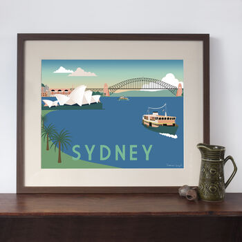 Sydney Harbour Retro Art Print, 2 of 4