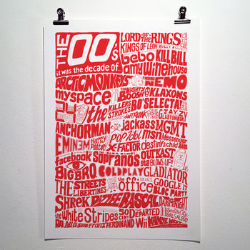 The Noughties 2000’s Decade Typography Print, 6 of 10