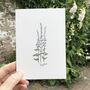 Foxglove Cottage Garden Flower Notecard, thumbnail 3 of 3