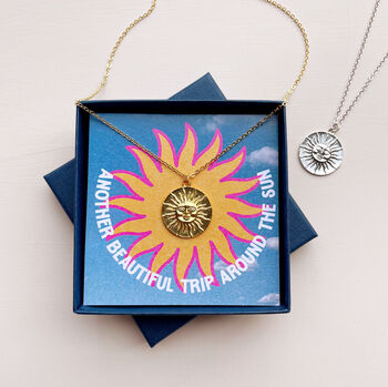 Happy Birthday Sun Necklace And Card Set, 6 of 10