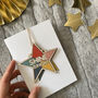 Shine Bright Star Card With Removable Wooden Decoration, thumbnail 1 of 3