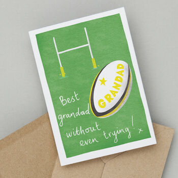 Dad, Daddy Or Grandad Rugby Pun Father's Day Card, 3 of 6
