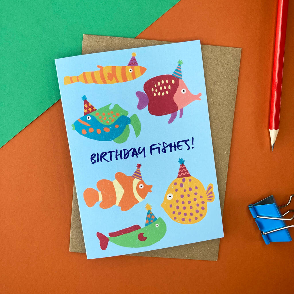 Birthday Fishes Card By Jive Prints