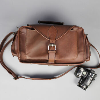 'Emerson' Extra Water Resistant Leather Camera Bag, 9 of 11
