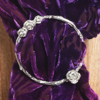 Rose English Pewter Scarf Ring Gifts For Her, 5 of 8