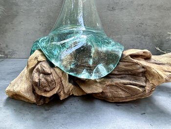 Large 40cm Molten Glass On Root Vase – Fluted Display, 2 of 12