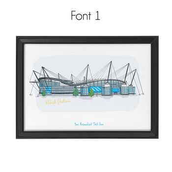 Personalised Manchester City Stadium Print, 2 of 6