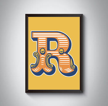 Capital R Letter Bold Carnival Initial Art Print Circus, 3 of 4