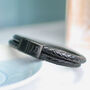 Men's Personalised Leather And Black Clasp Bracelet, thumbnail 4 of 8