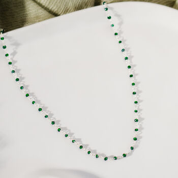 Sterling Silver Green Gemstone Necklace, 3 of 10