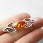 Baltic Amber Celtic Brooch, thumbnail 2 of 10