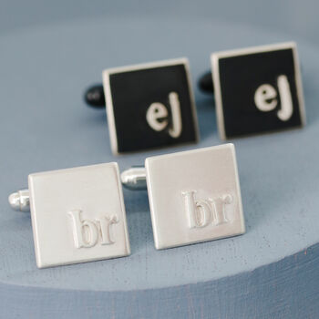 Sterling Silver Personalised Monogram Cufflinks, 11 of 12