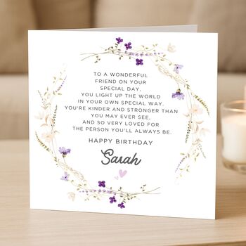 Friend Poem Birthday Card Personalised, 4 of 7