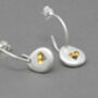Pebble Hoop Earrings Silver, thumbnail 1 of 7