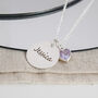 Engraved Necklace With Birthstone Heart, thumbnail 4 of 8